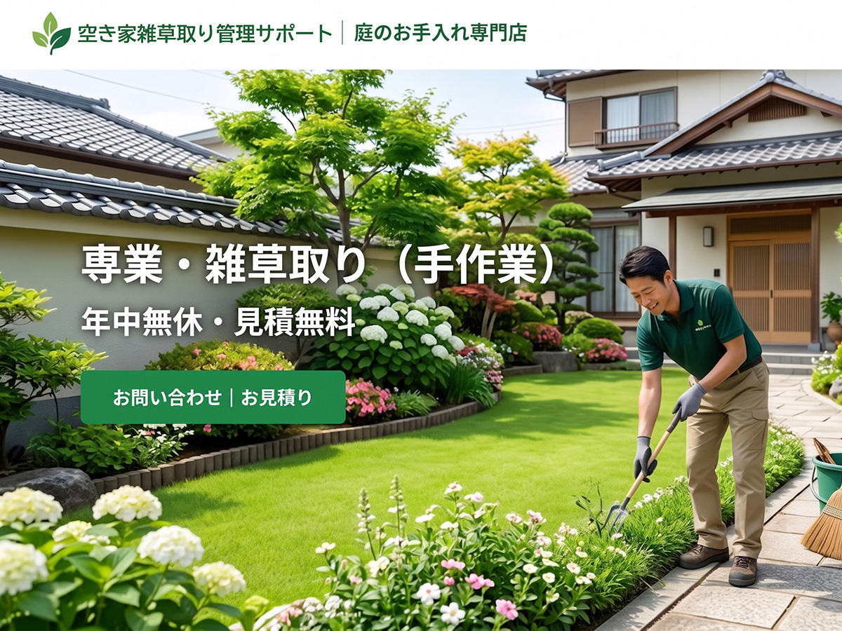 空き家雑草取り管理サポート 作業イメージ